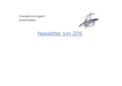 Newsletter Juni 2016 - Stadtjugendpfarramt Kaiserslautern