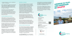 HINWEISE ZU FLUG- UND FERNREISEN BEI EPILEPSIE