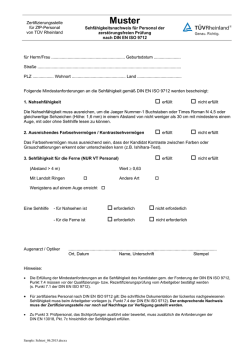 Muster zum Sehf&auml;higkeitsnachweis f&uuml;r ZfP-Personal