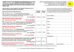 ANMELDUNG ZUM REZEPTUR