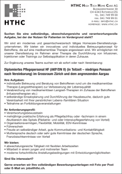Diplomiertes Pflegepersonal HF (AKP/DN II) (in Teilzeit