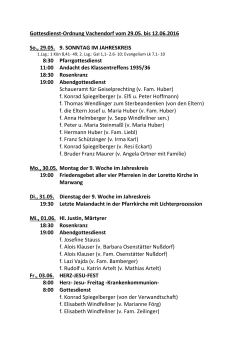 Gottesdienst-Ordnung Vachendorf vom 29.05. bis 12.06.2016 So