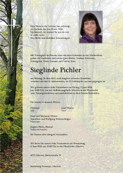 Sieglinde Pichler - Bestattung Neumayr