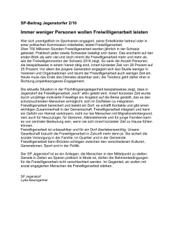 Ein Bericht - SP Jegenstorf