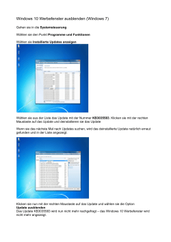 Windows 10 Werbefenster ausblenden (Windows 7)