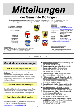 Gemeindeblatt - Gemeinde Möttingen