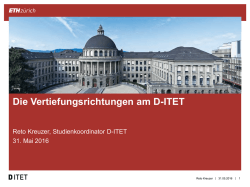Die Vertiefungsrichtungen am D-ITET