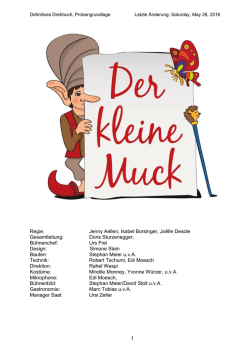 Drehbuch &laquo;Der kleine Muck