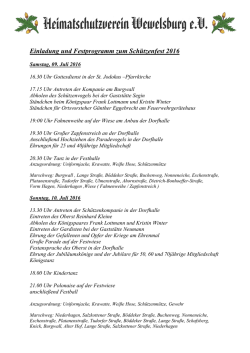 Einladung und Festprogramm zum Schützenfest 2016