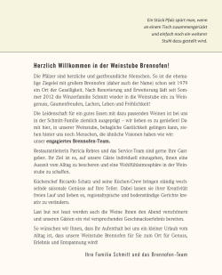 Herzlich Willkommen in der Weinstube Brennofen!