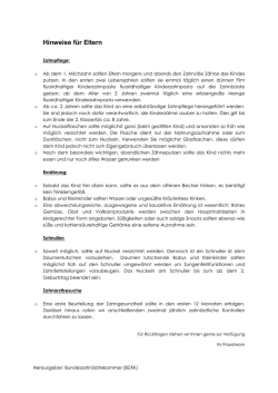 Hinweise f&uuml;r Eltern
