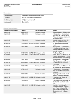 Johannes-Gutenberg-Universit&auml;t Mainz Anschrift - Fortbildung