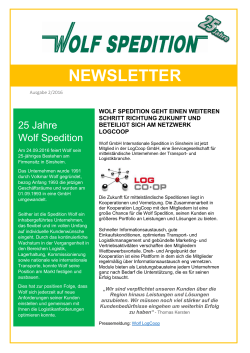 newsletter - Wolf GmbH Internationale Spedition in Sinsheim
