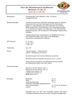 Ausschreibung - Golfclub Oberstaufen