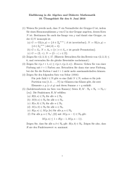 Einf&uuml;hrung in die Algebra und Diskrete Mathematik 10