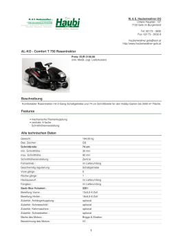 AL-KO - Comfort T 750 Rasentraktor Beschreibung Features Alle