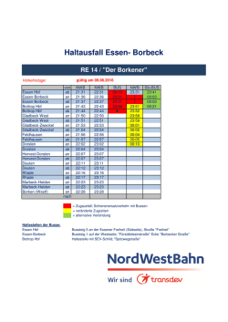 Haltausfall RE 14 Essen-Borbeck 9.6.2016