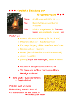 Herzliche Einladung zur Mitsommernacht