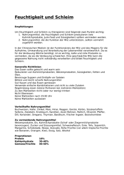 Feuchtigkeit und Schleim