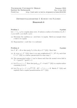 Assignment 6, due 6 June - Institut für Mathematik