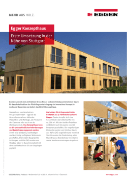 Egger Konzepthaus Erste Umsetzung in der N&auml;he von Stuttgart