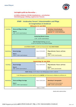 IFIMP - Innsbrucker Forum f. Intensivmedizin und Pflege im