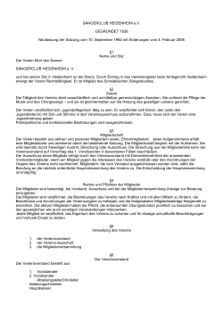 Satzung - Sängerclub Heidenheim eV