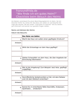 Ein gutes Heim finden | Checkliste Heimbesuch