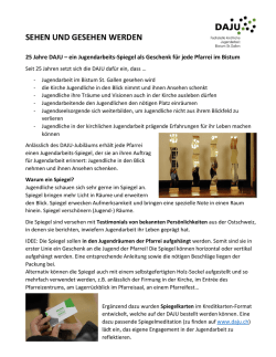Jugendarbeitsspiegel f&uuml;r Pfarreien