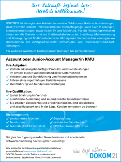 Account oder Junior-Account Manager/in KMU