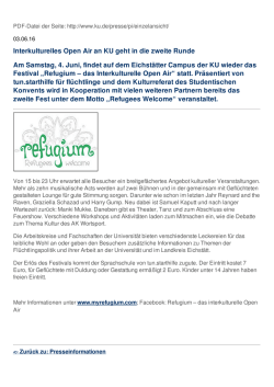 Interkulturelles Open Air an KU geht in die zweite Runde Am