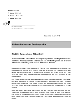 Rücktritt Bundesrichter Gilbert Kolly