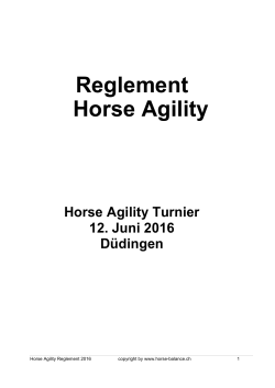 Reglement Horse Agility