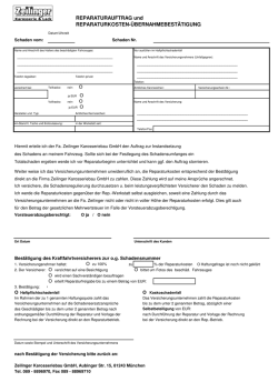Reparaturkosten-&Uuml;bernahmebest&auml;tigung