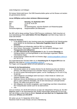 Ja zur AHVplus und zu einer sicheren Altersvorsorge! - sev-vpt