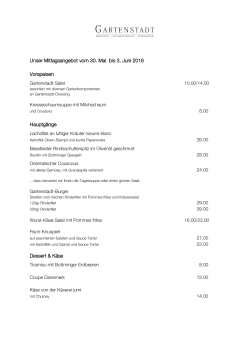 Unser Mittagsangebot - Restaurant Gartenstadt Münchenstein