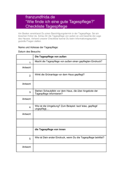 Eine gute Tagespflege finden | Checkliste