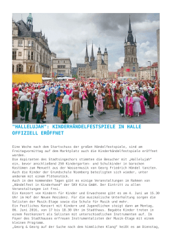 "Hallelujah": Kinderhändelfestspiele in Halle offiziell
