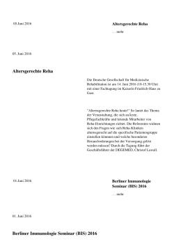 Berliner Immunologie Seminar (BIS) 2016 - Kaiserin-Friedrich