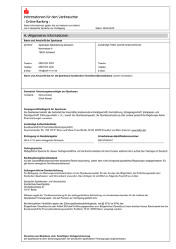 Informationen f&uuml;r den Verbraucher A. Allgemeine Informationen