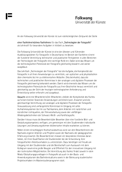 An der Folkwang Universität der Künste ist zum nächstmöglichen