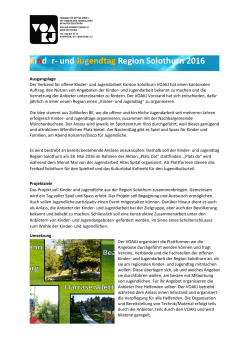 Kinder- und Jugendtag Region Solothurn 2016