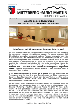 Gemeindeinformation 6/2016 - Gemeinde Mitterberg