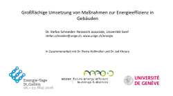 Gro&szlig;fl&auml;chige Umsetzung von Ma&szlig;nahmen zur