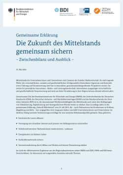 Die Zukunft des Mittelstands gemeinsam sichern