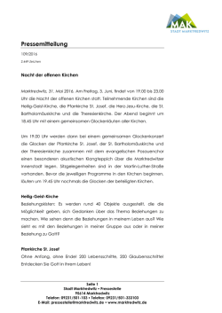 Pressemitteilung - der Stadt Marktredwitz