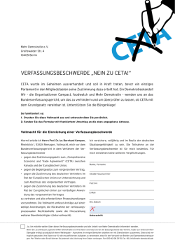 Verfassungsbeschwerde „nein zu ceTa!“