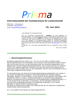 Informationsblatt Prisma - Fachoberschule f&uuml;r Landwirtschaft Auer