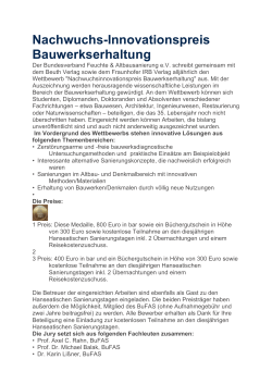 Nachwuchs-Innovationspreis Bauwerkserhaltung (PDF 64KB)