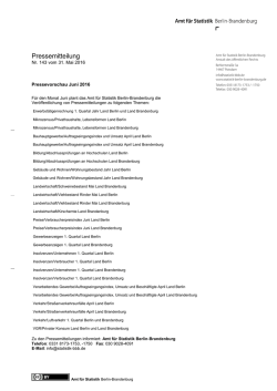 Pressemitteilung - Amt für Statistik Berlin